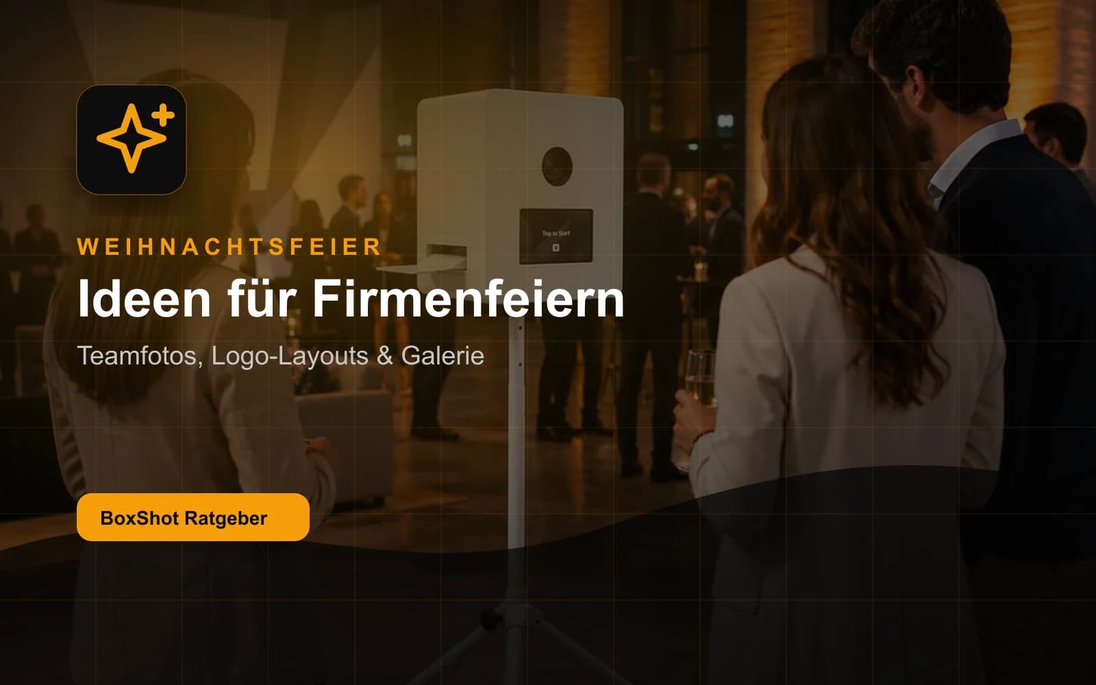 BoxShot Ratgeber-Bild mit Fotobox-Ideen für die Weihnachtsfeier