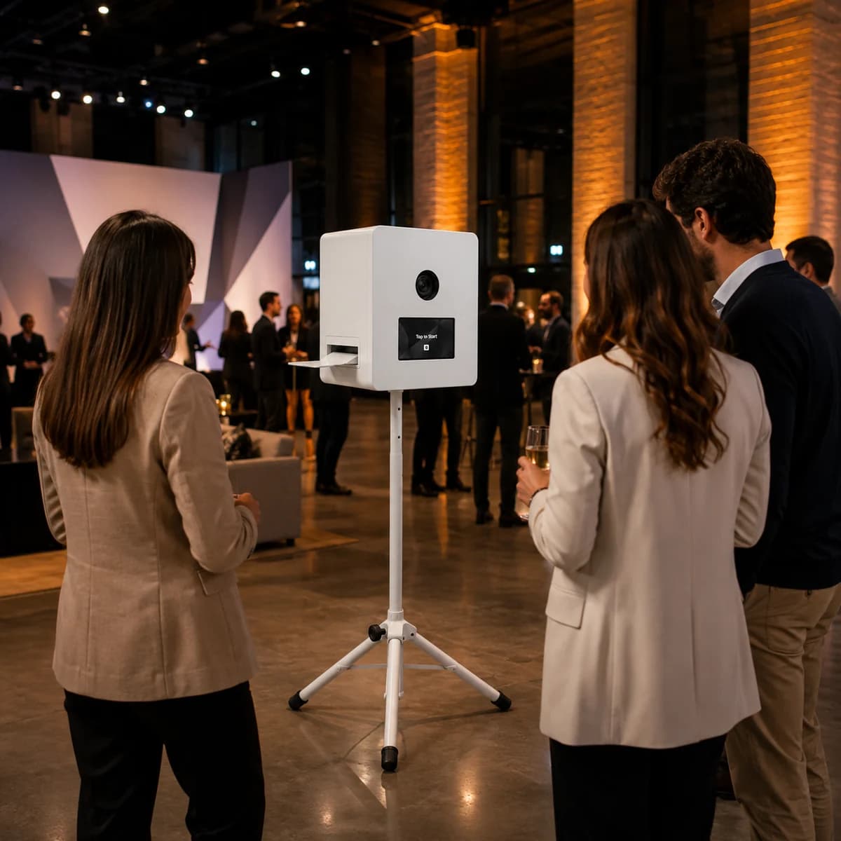 Fotobox auf einer Firmenfeier – Kolleginnen und Kollegen posieren