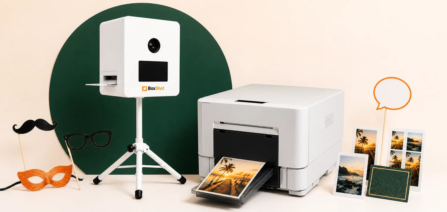 BoxShot Premium-Paket mit Fotobox, Highspeed-Drucker und Requisiten